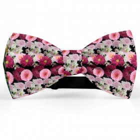 Papion personalizat, model crizanteme, flori roz